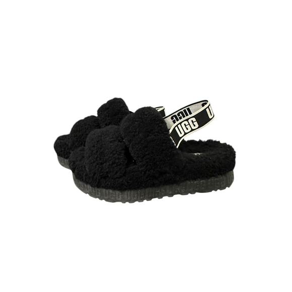 UGG Shoes - UGG Australia Women Fluff Yeah Slide Black Sandals US Size 9
